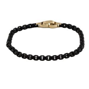 DAVID YURMAN 14K 585 YELLOW GOLD & STAINLESS STEEL BOX CHAIN BRACELET